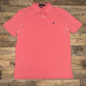 Polo by Ralph Lauren Men's Coral Polo Shirt Classic Fit Medium Preppy